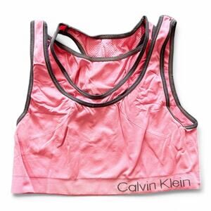 Calvin Klein Performance Pink Racerback Sports Bra Moisture-Wicking